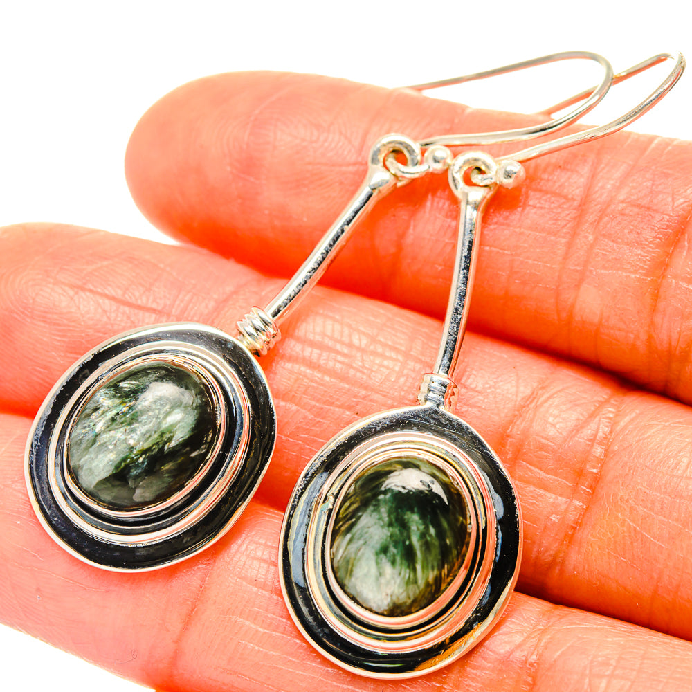 Seraphinite Earrings handcrafted by Anasilvercos - EARR426023
