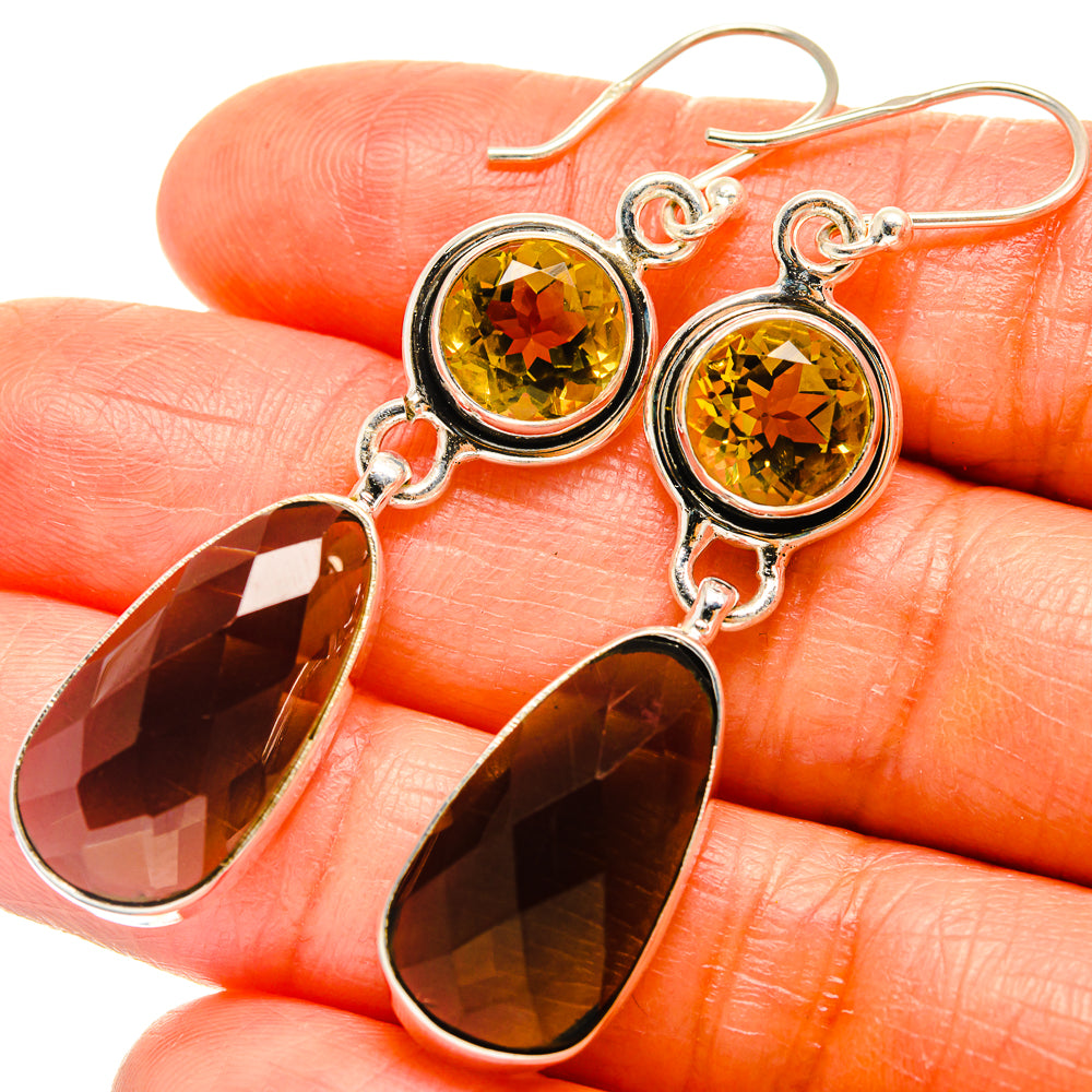 Smoky Quartz Earrings handcrafted by Anasilvercos - EARR426026