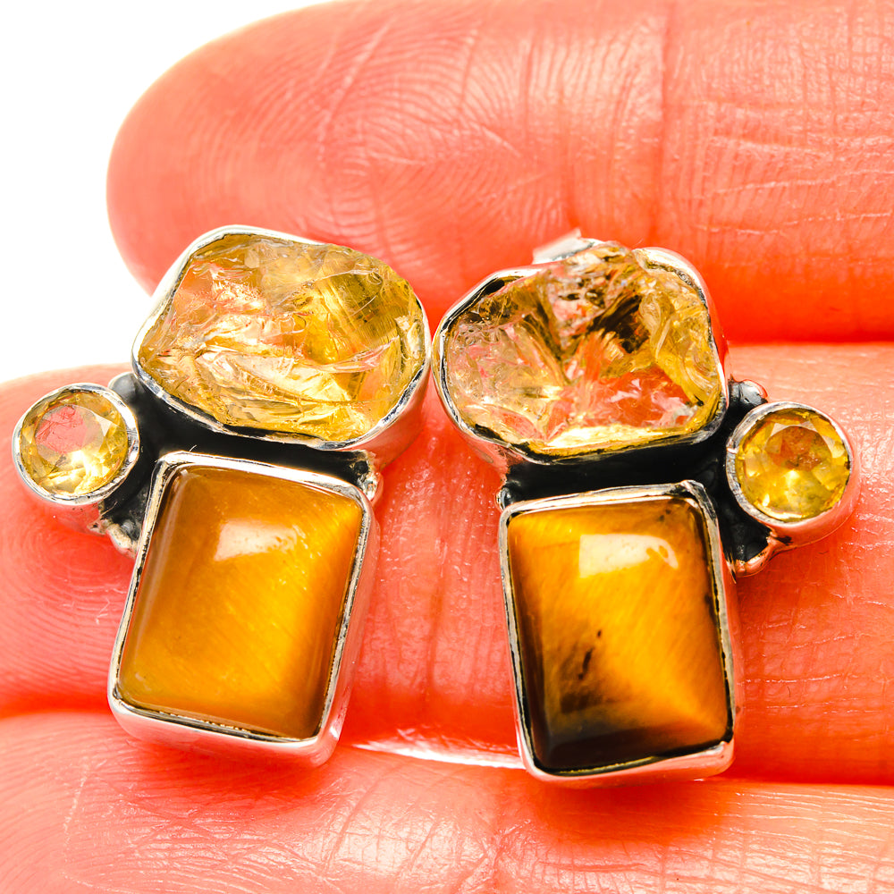 Tiger Eye Earrings handcrafted by Anasilvercos - EARR426037