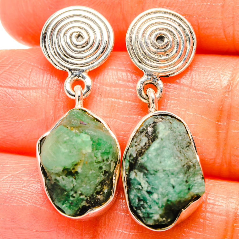 Chrysoprase Earrings handcrafted by Anasilvercos - EARR426043