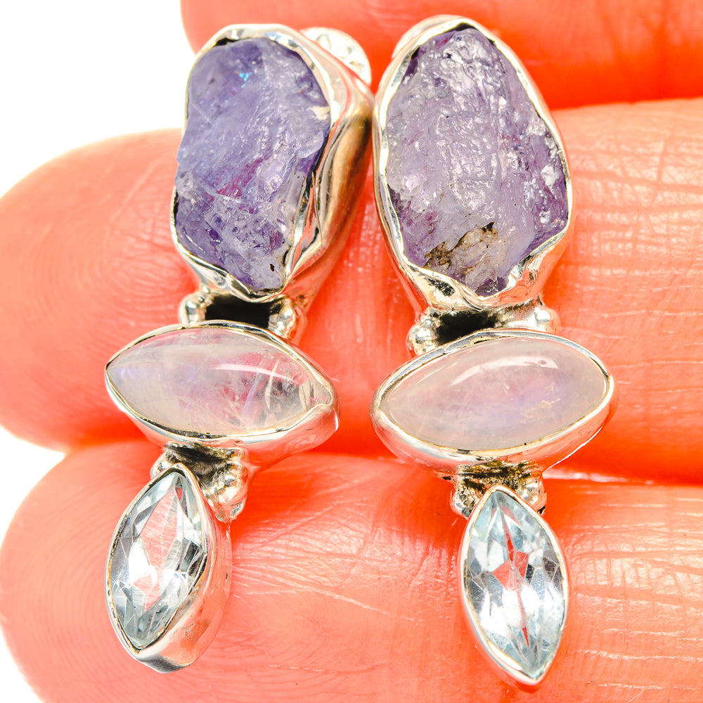Tanzanite Earrings handcrafted by Anasilvercos - EARR426044