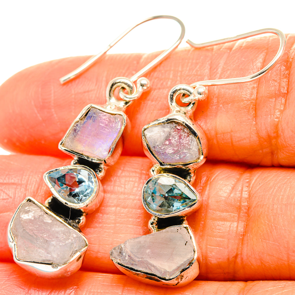 Rainbow Moonstone Earrings handcrafted by Anasilvercos - EARR426072