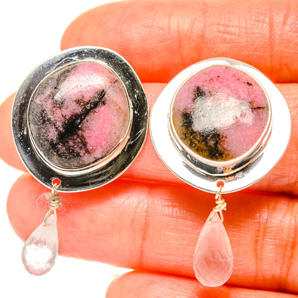 Rhodonite Earrings handcrafted by Anasilvercos - EARR426077