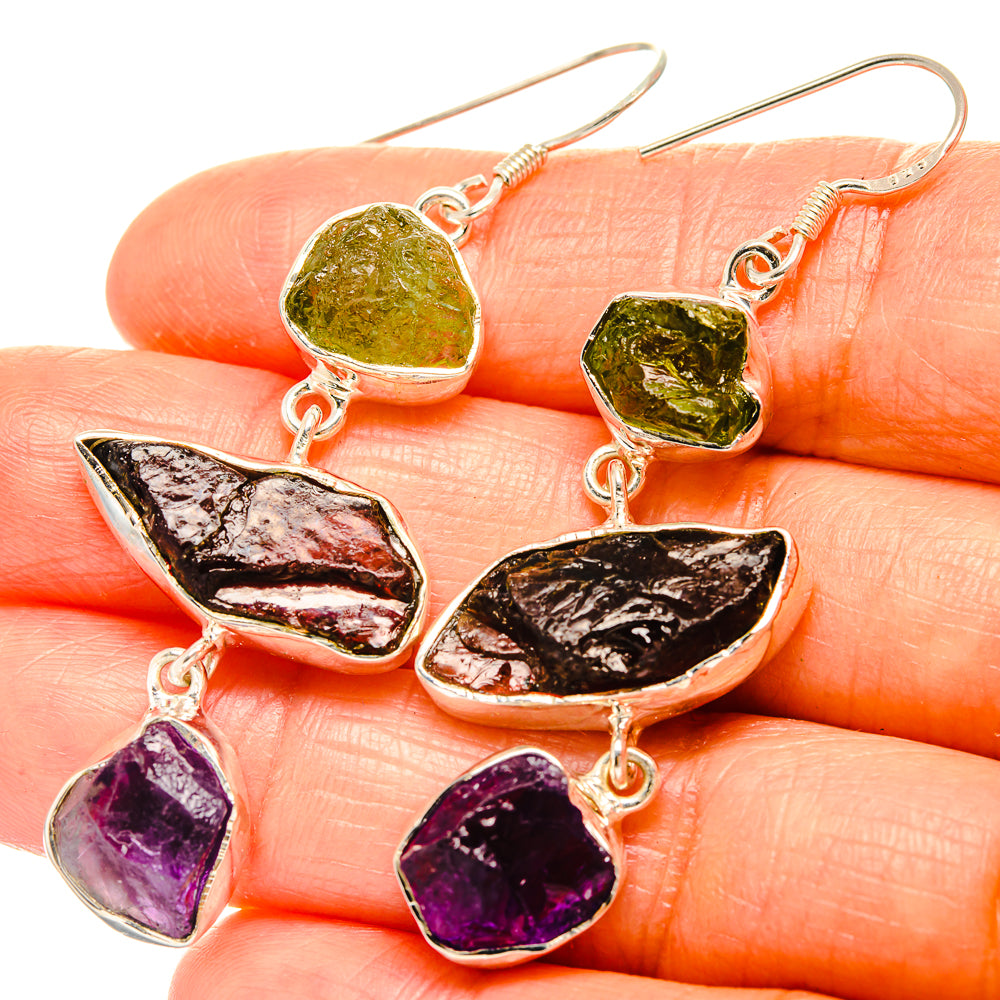 Garnet Earrings handcrafted by Anasilvercos - EARR426085