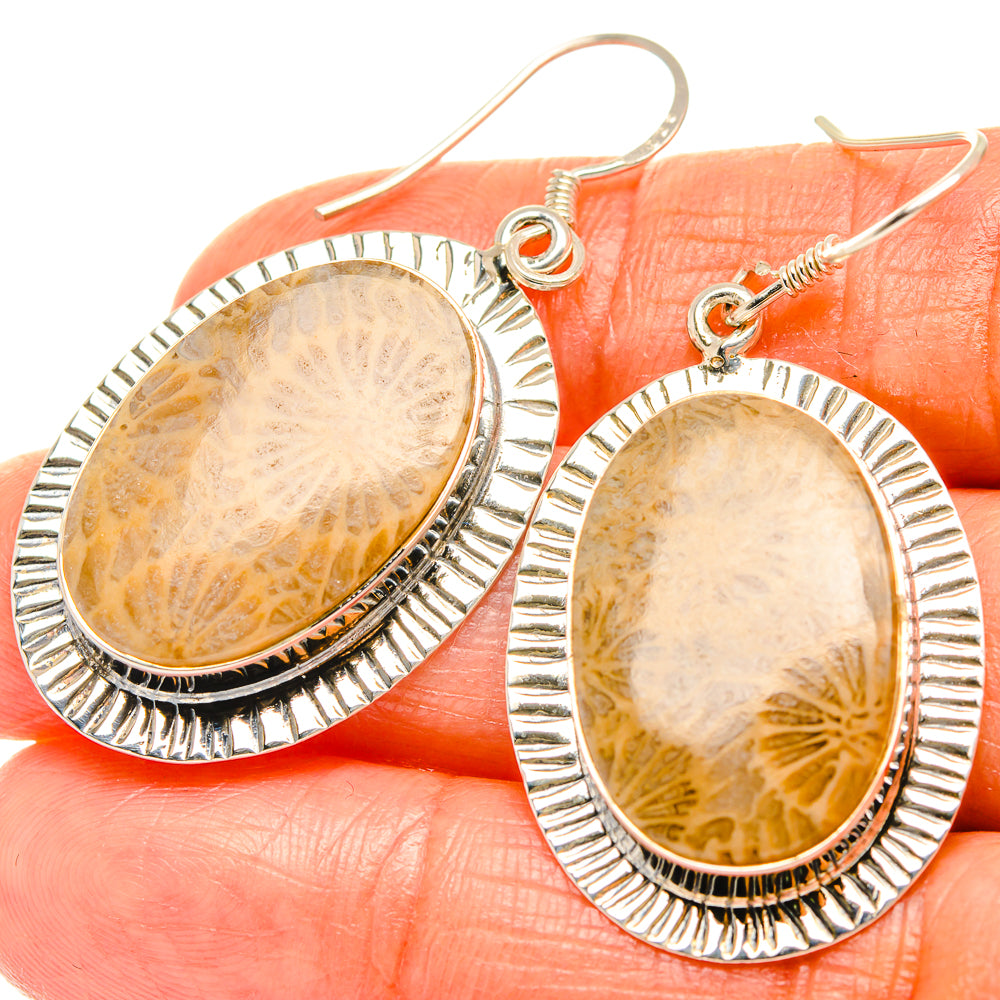 Fossil Coral Earrings handcrafted by Anasilvercos - EARR426087