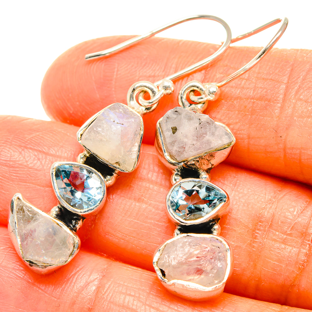 Rainbow Moonstone Earrings handcrafted by Anasilvercos - EARR426091