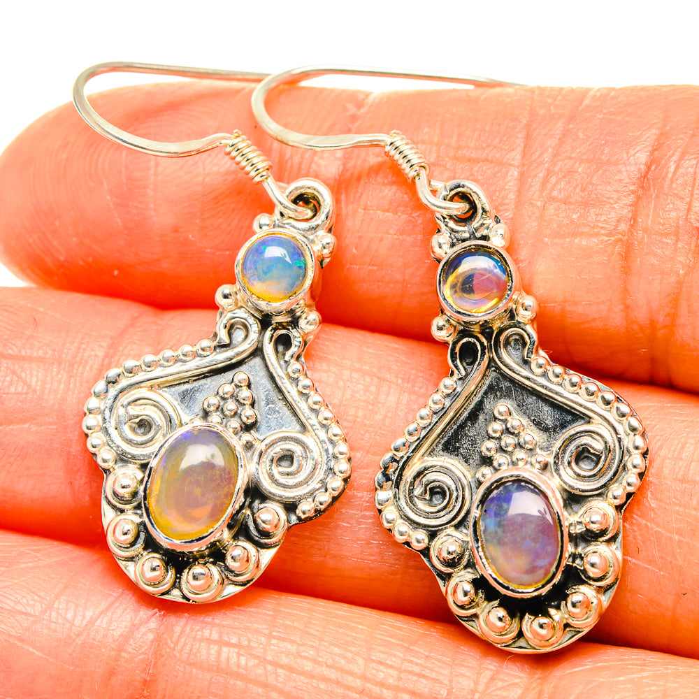 Ethiopian Opal Earrings handcrafted by Anasilvercos - EARR426096