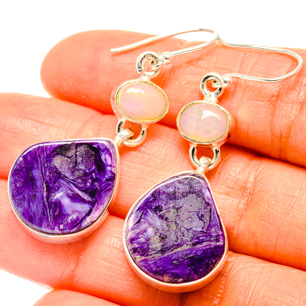 Charoite Earrings handcrafted by Anasilvercos - EARR426120