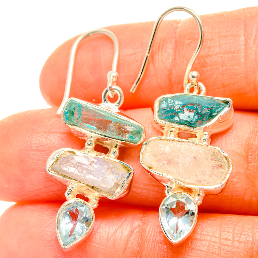 Rainbow Moonstone Earrings handcrafted by Anasilvercos - EARR426134