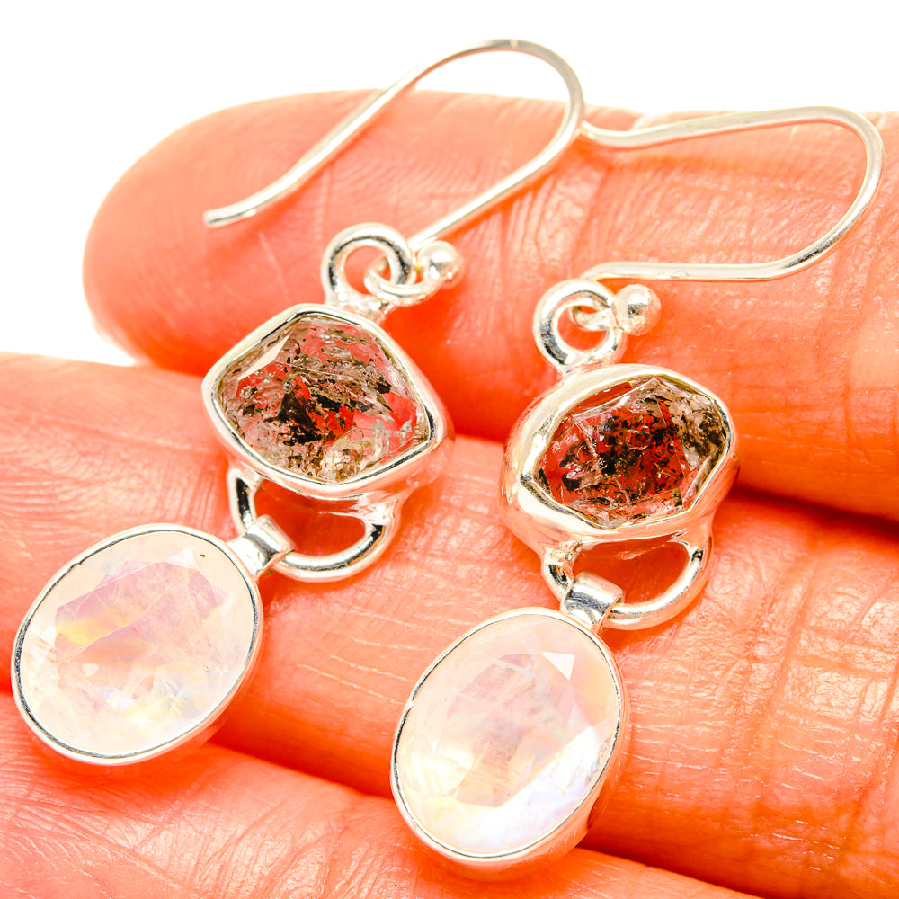 Rainbow Moonstone Earrings handcrafted by Anasilvercos - EARR426144