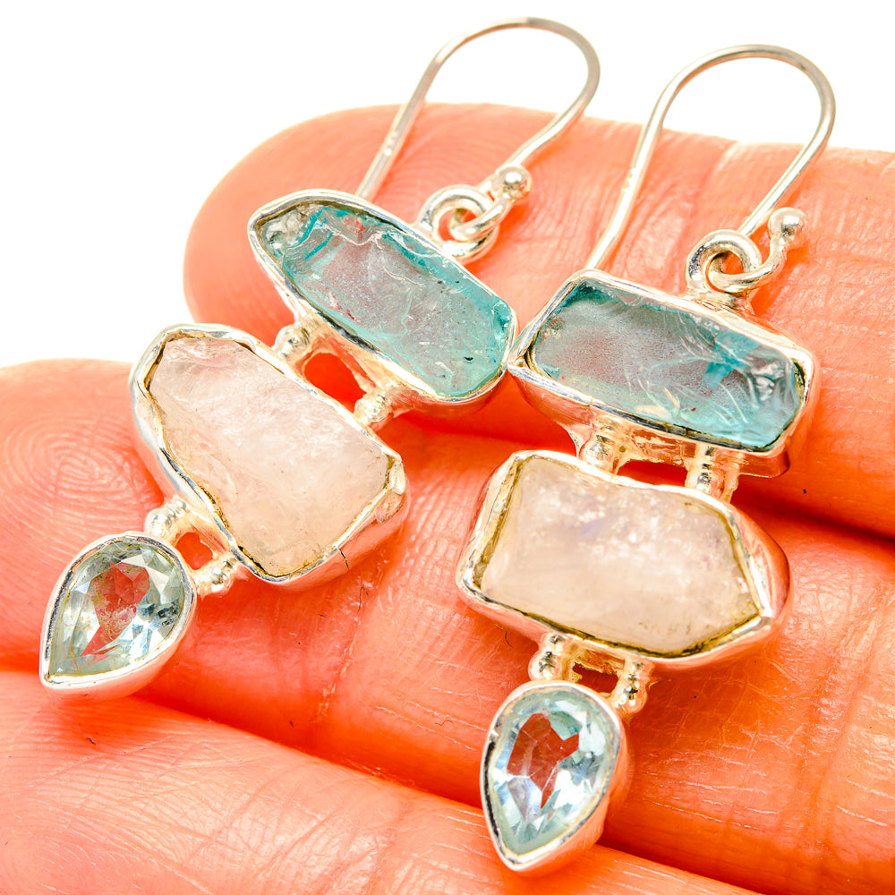 Rainbow Moonstone Earrings handcrafted by Anasilvercos - EARR426152