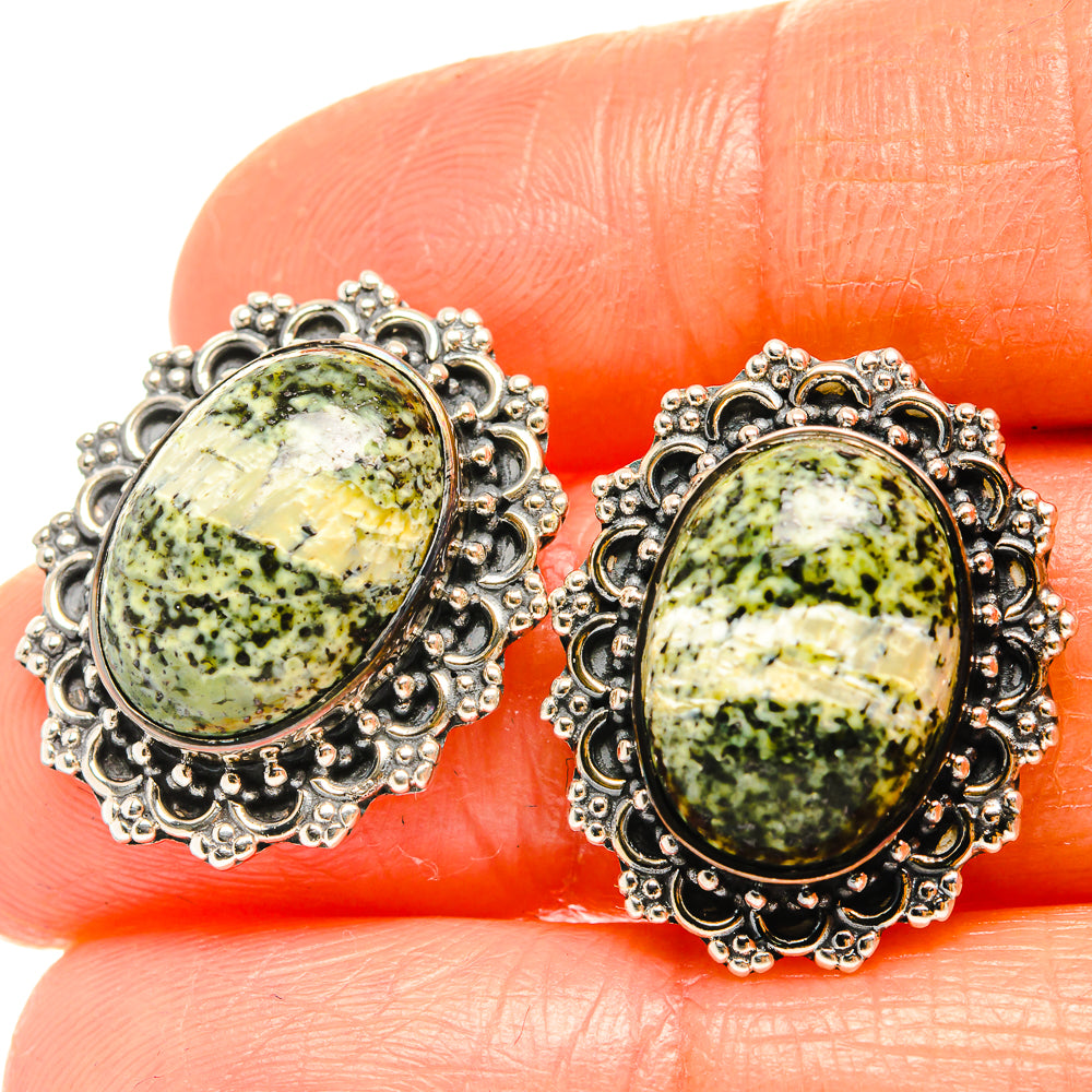 Lizard Jasper Earrings handcrafted by Anasilvercos - EARR426154