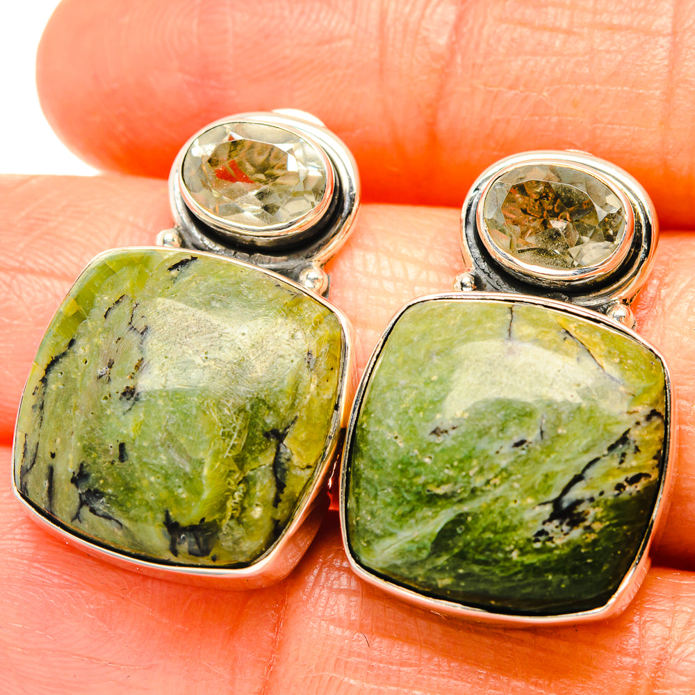 Rainforest Jasper Earrings handcrafted by Anasilvercos - EARR426170