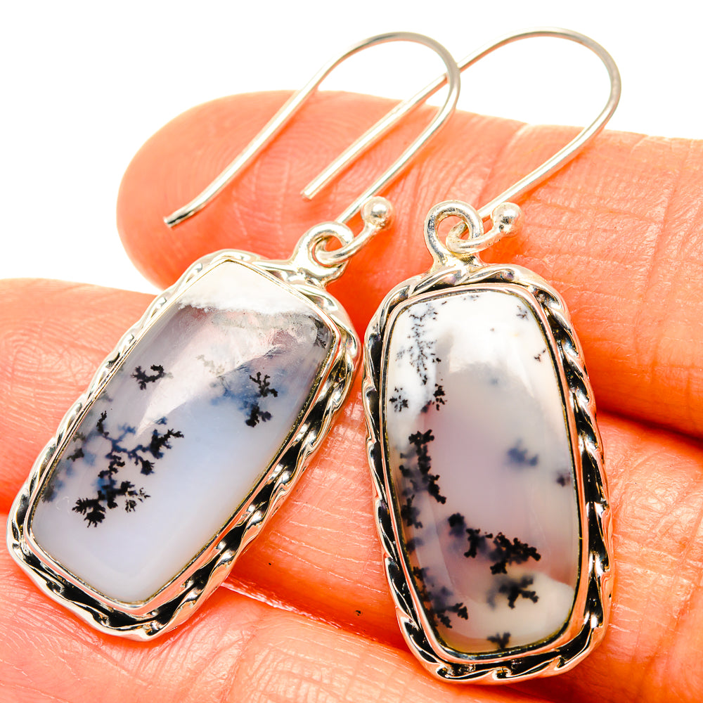 Dendritic Opal Earrings handcrafted by Anasilvercos - EARR426171