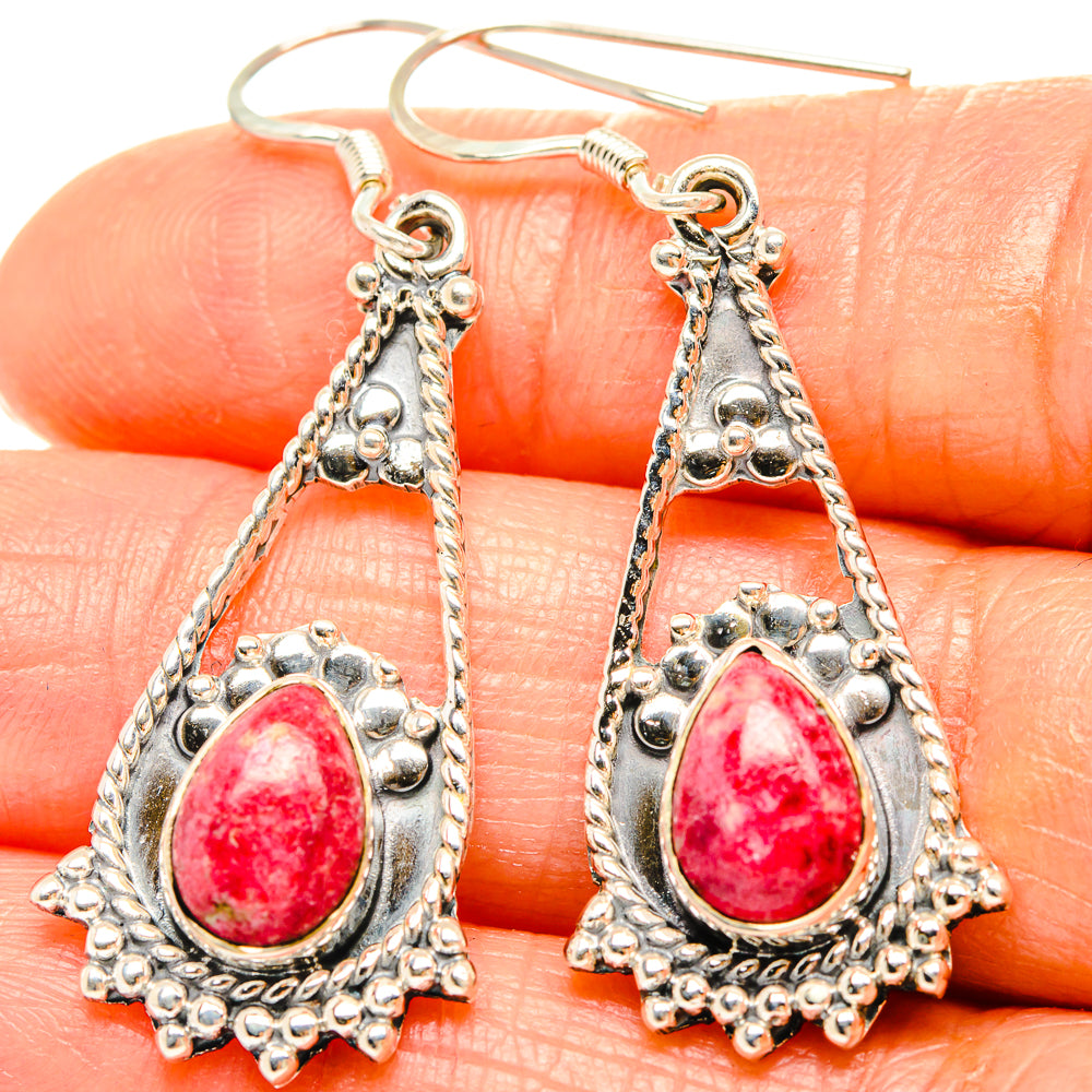 Thulite Earrings handcrafted by Anasilvercos - EARR426173