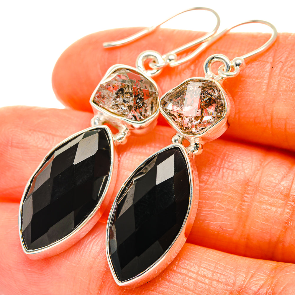 Black Onyx Earrings handcrafted by Anasilvercos - EARR426199