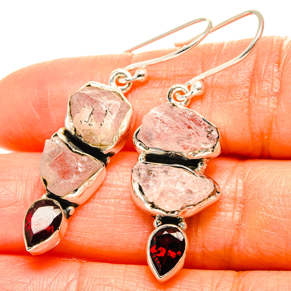 Rose Quartz Earrings handcrafted by Anasilvercos - EARR426203