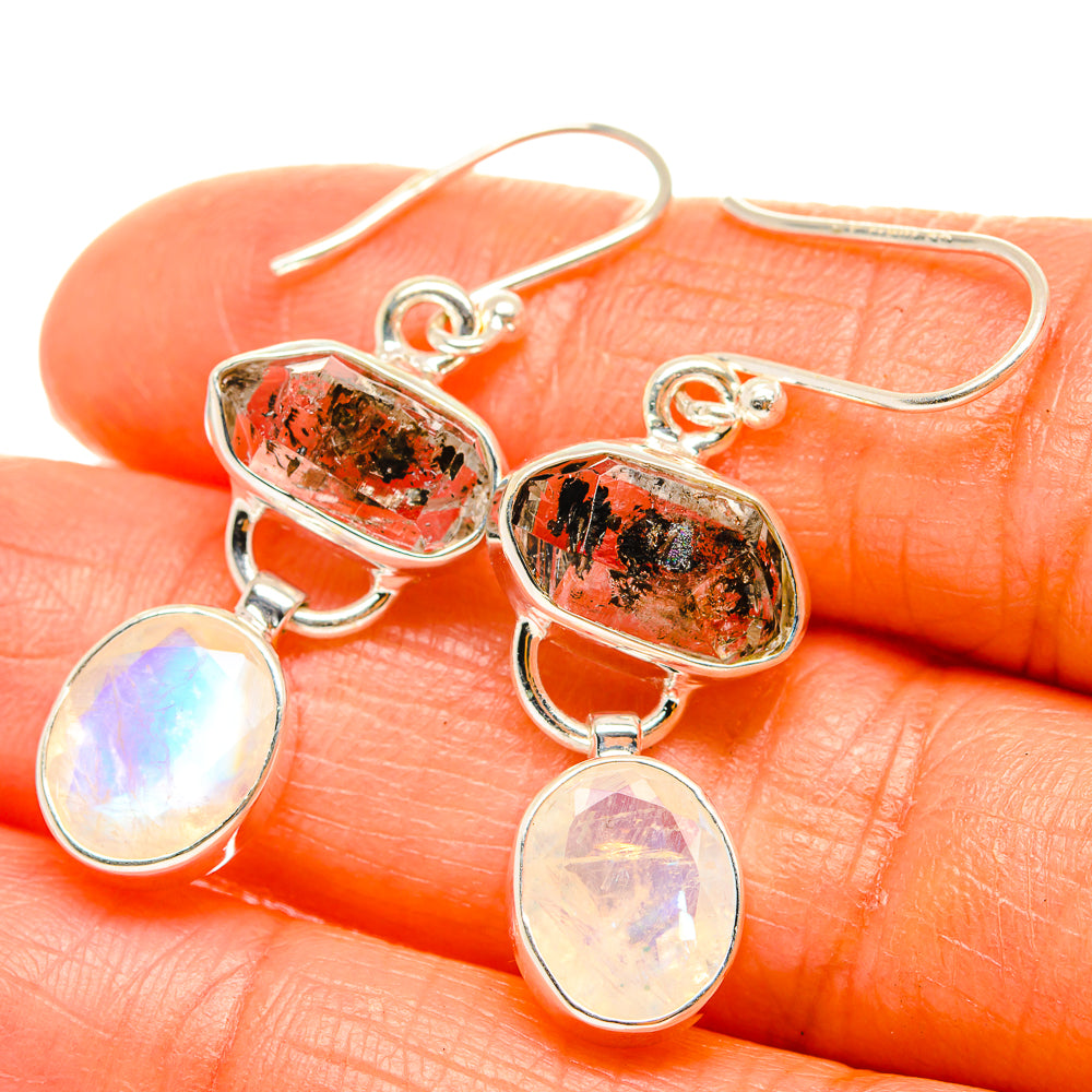 Rainbow Moonstone Earrings handcrafted by Anasilvercos - EARR426205