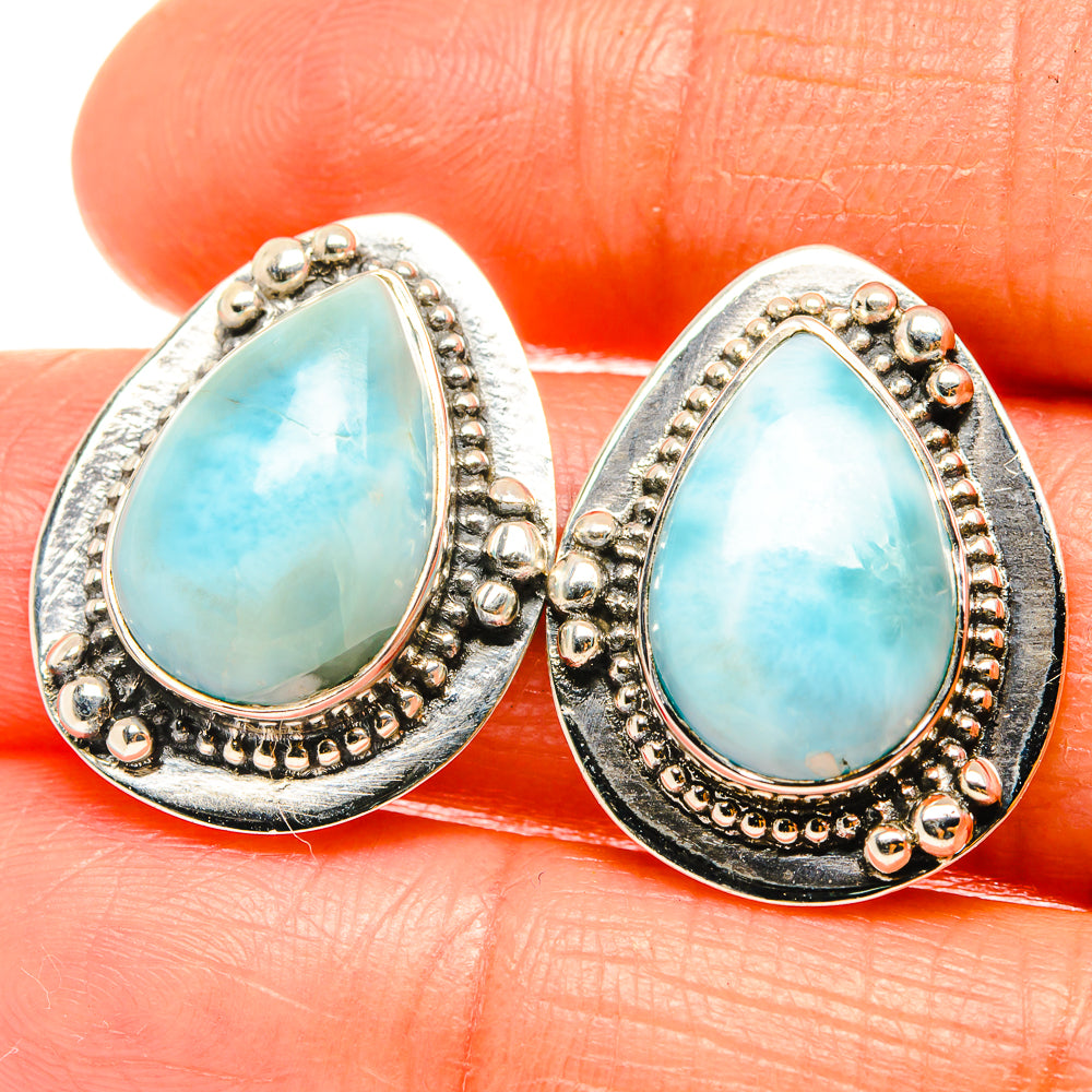 Larimar Earrings handcrafted by Anasilvercos - EARR426207