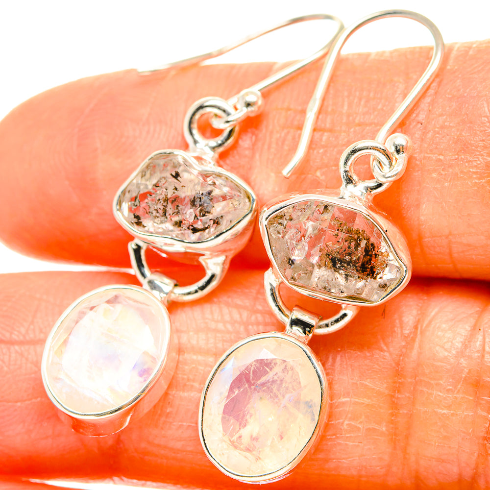 Rainbow Moonstone Earrings handcrafted by Anasilvercos - EARR426208