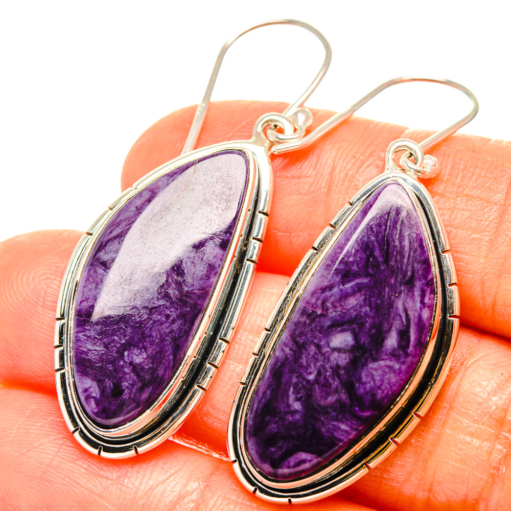 Charoite Earrings handcrafted by Anasilvercos - EARR426210