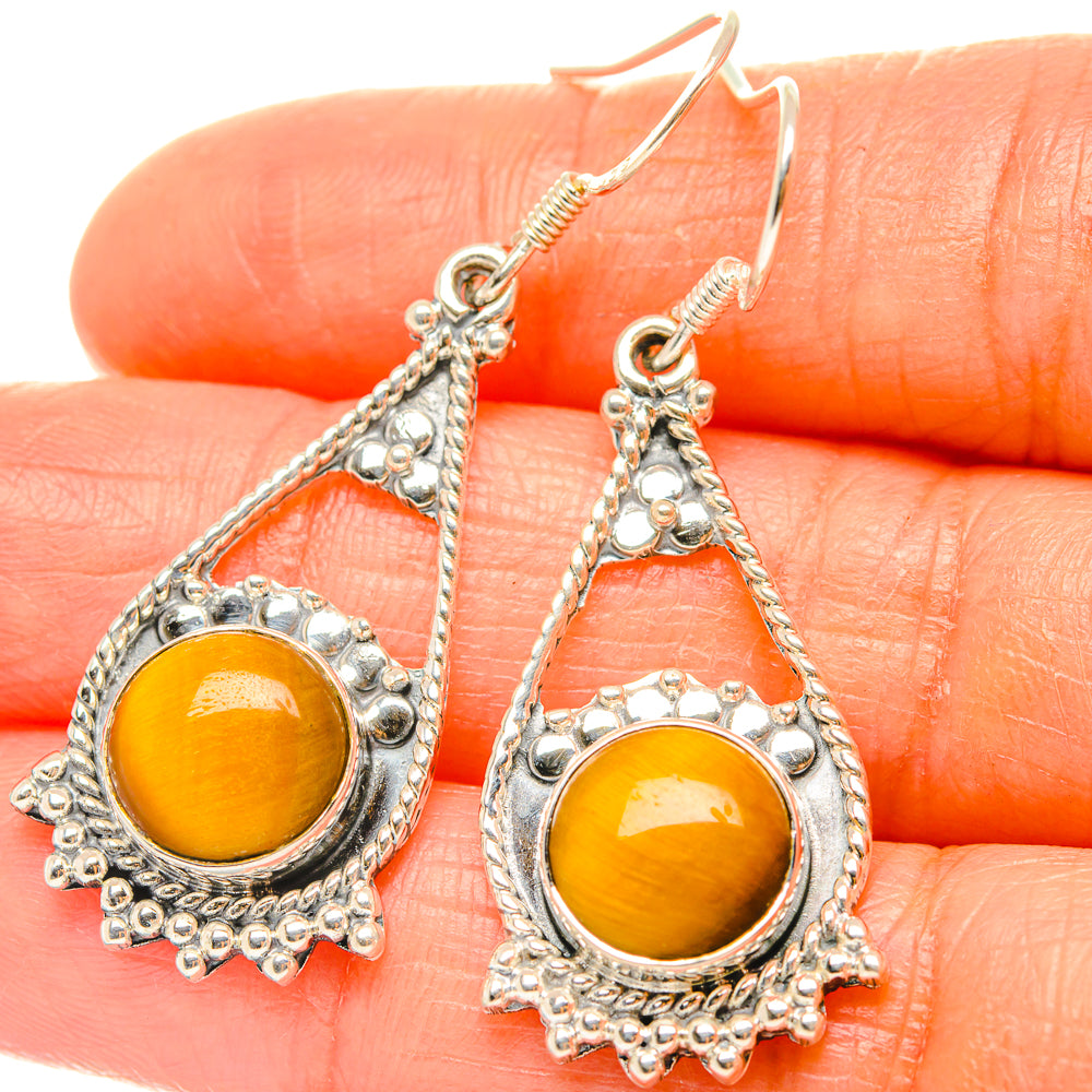 Tiger Eye Earrings handcrafted by Anasilvercos - EARR426214