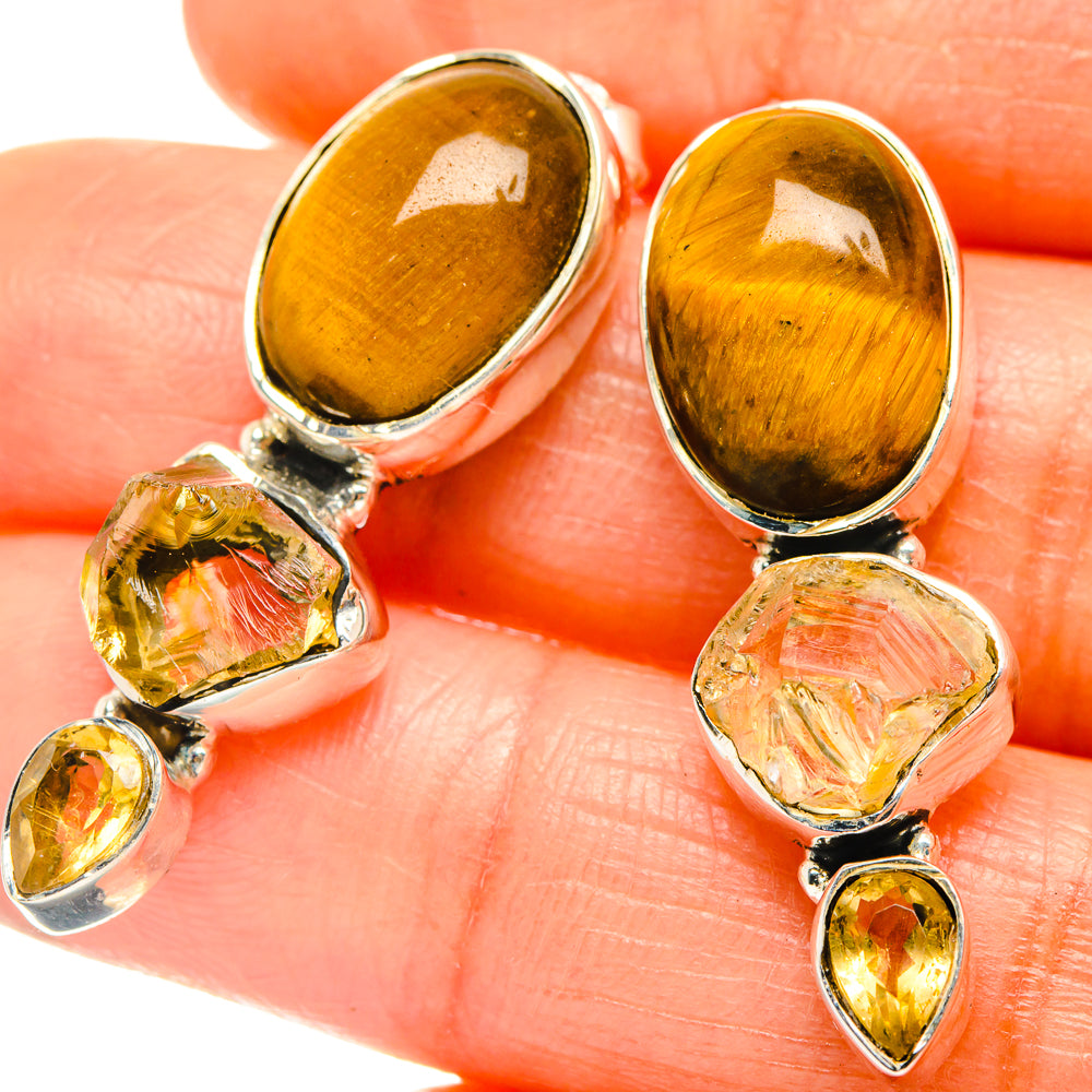 Tiger Eye Earrings handcrafted by Anasilvercos - EARR426219