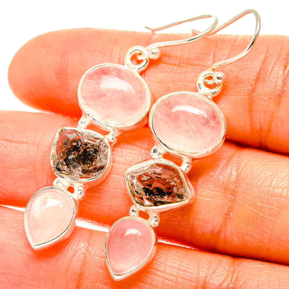 Rose Quartz Earrings handcrafted by Anasilvercos - EARR426221
