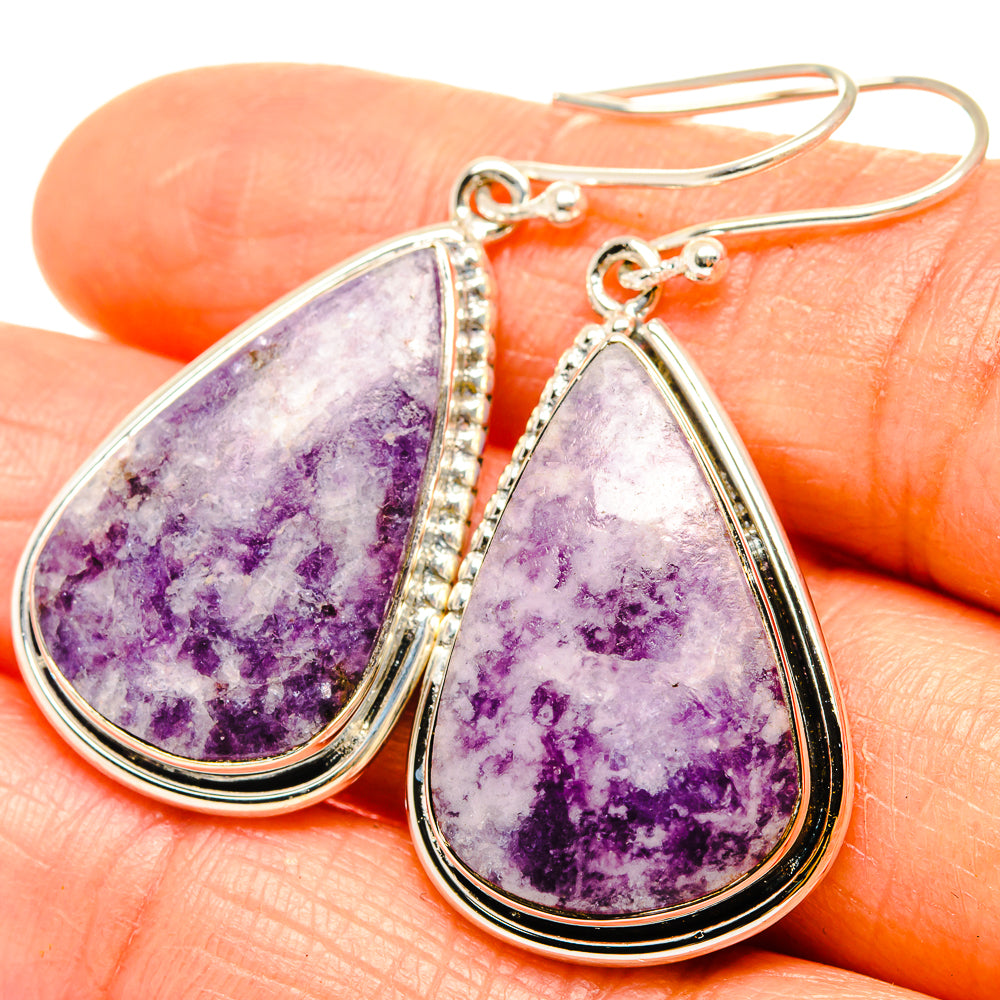 Lepidolite Earrings handcrafted by Anasilvercos - EARR426230