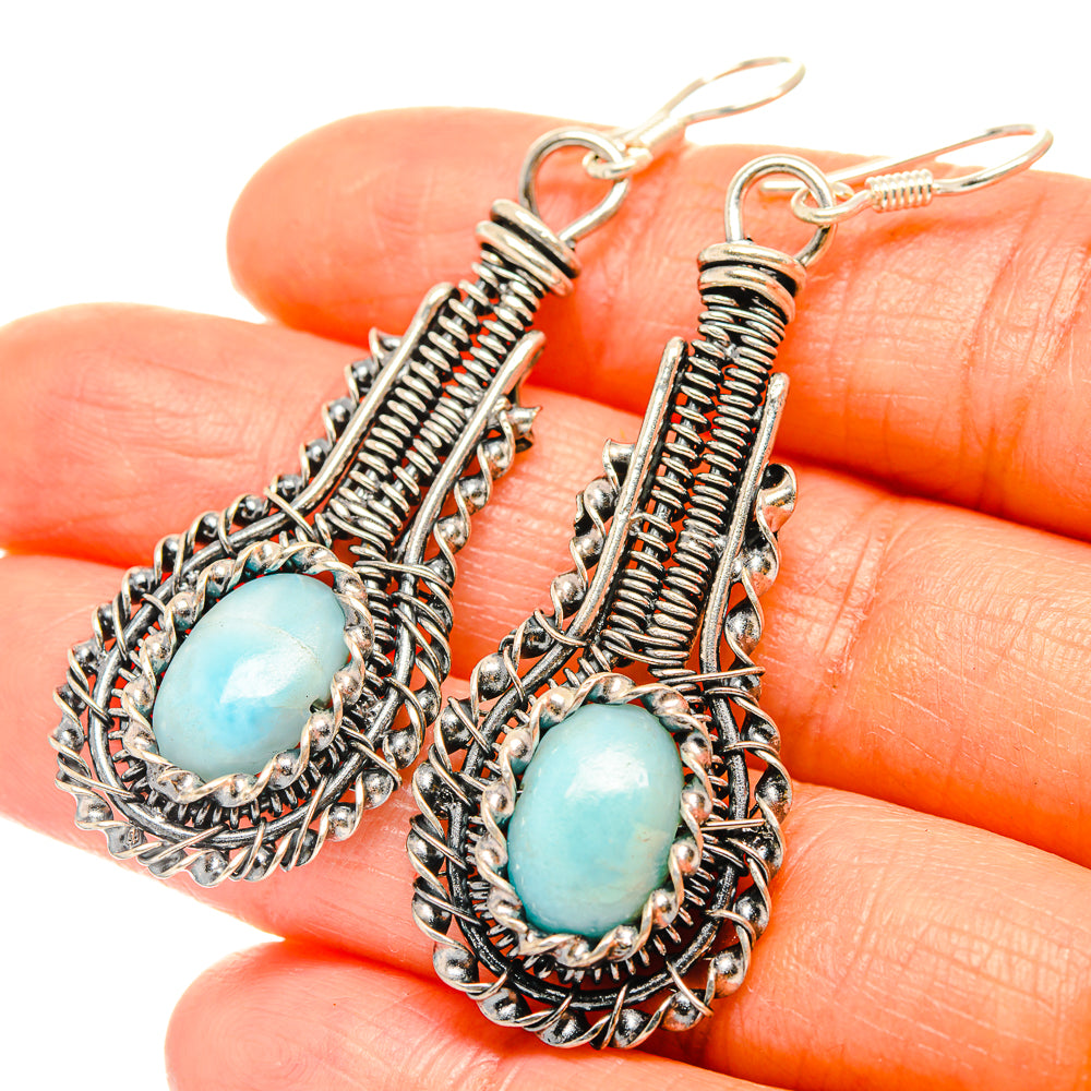 Larimar Earrings handcrafted by Anasilvercos - EARR426232