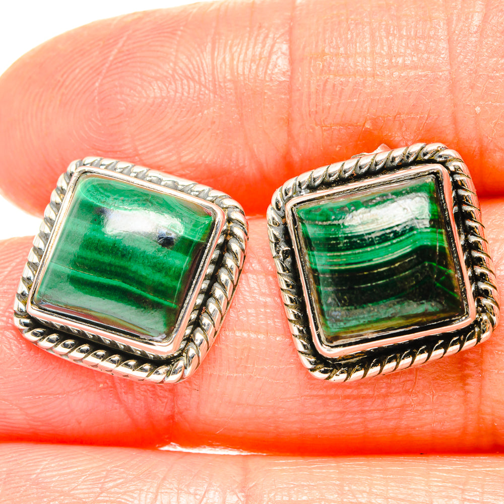 Malachite Earrings handcrafted by Anasilvercos - EARR426239