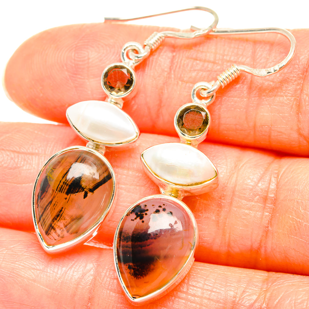 Montana Agate Earrings handcrafted by Anasilvercos - EARR426251