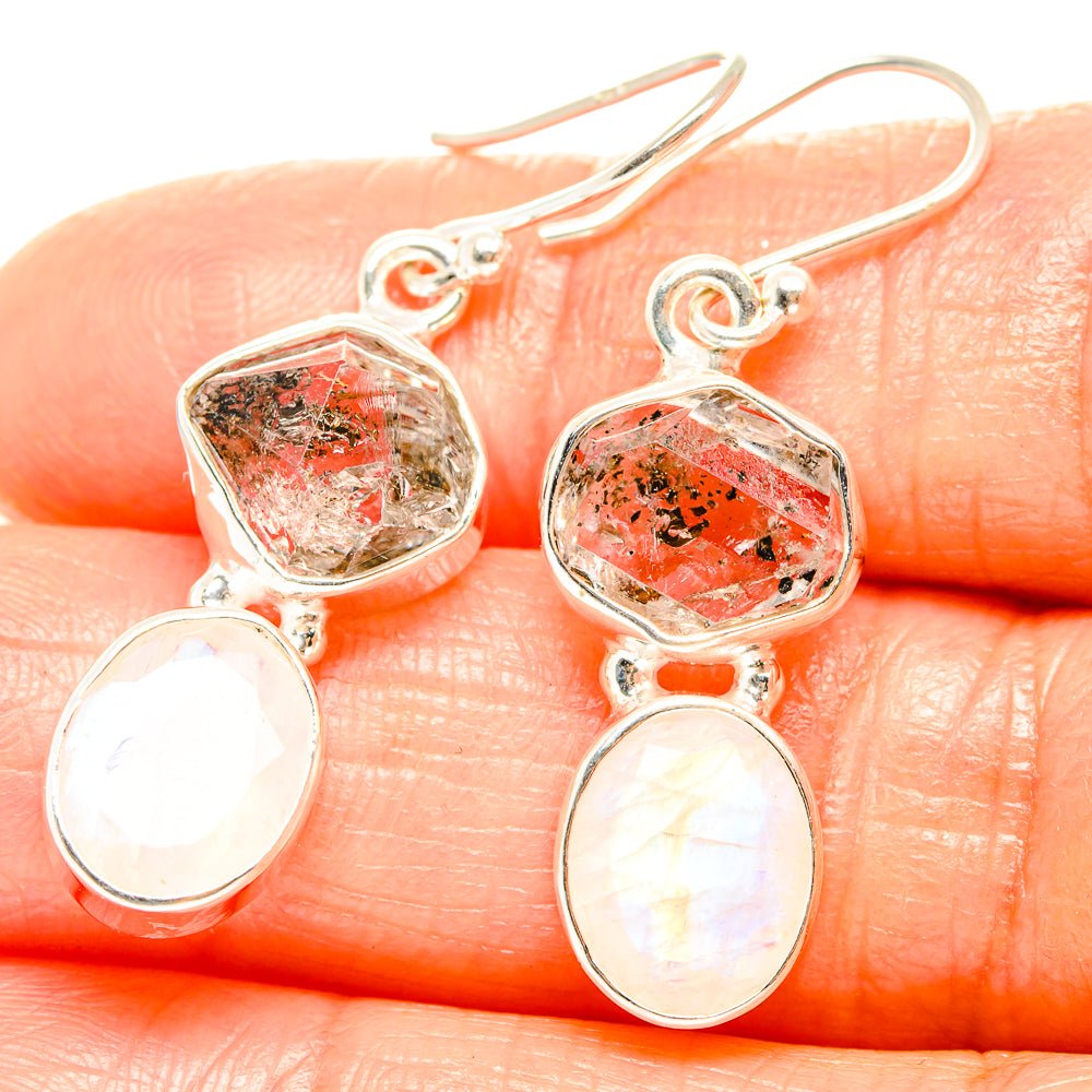 Rainbow Moonstone Earrings handcrafted by Anasilvercos - EARR426262