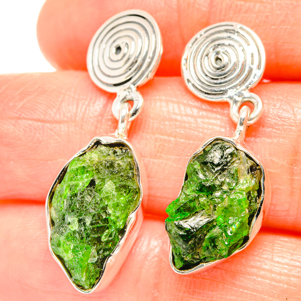 Chrome Diopside Earrings handcrafted by Anasilvercos - EARR426263