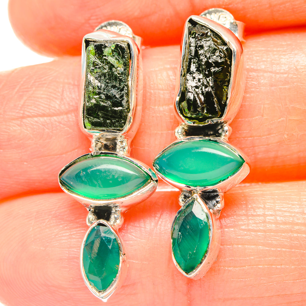 Chrome Diopside Earrings handcrafted by Anasilvercos - EARR426266