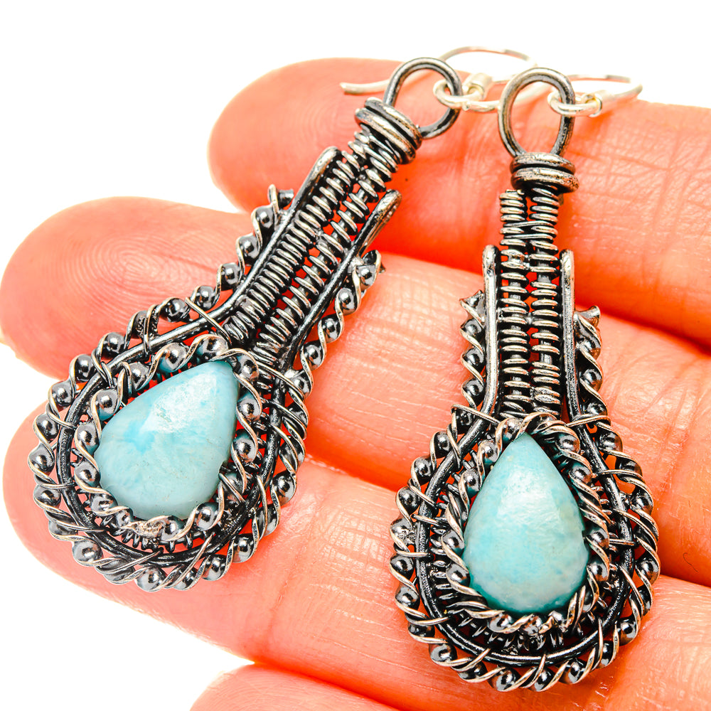Larimar Earrings handcrafted by Anasilvercos - EARR426293