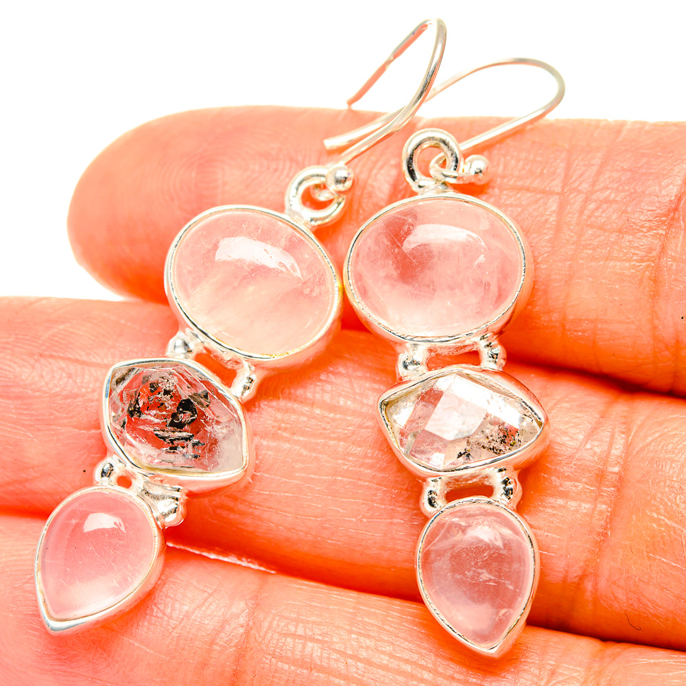 Rose Quartz Earrings handcrafted by Anasilvercos - EARR426294