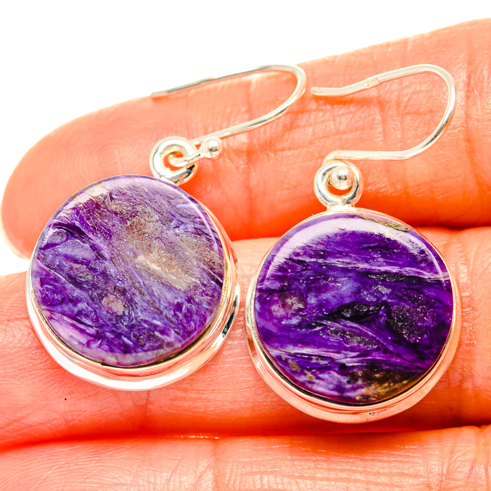 Charoite Earrings handcrafted by Anasilvercos - EARR426295