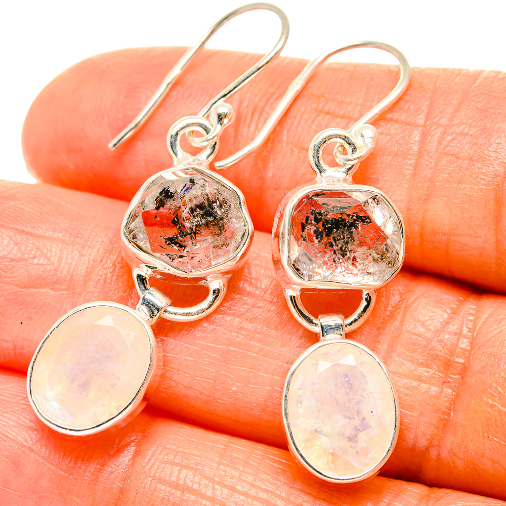 Rainbow Moonstone Earrings handcrafted by Anasilvercos - EARR426297