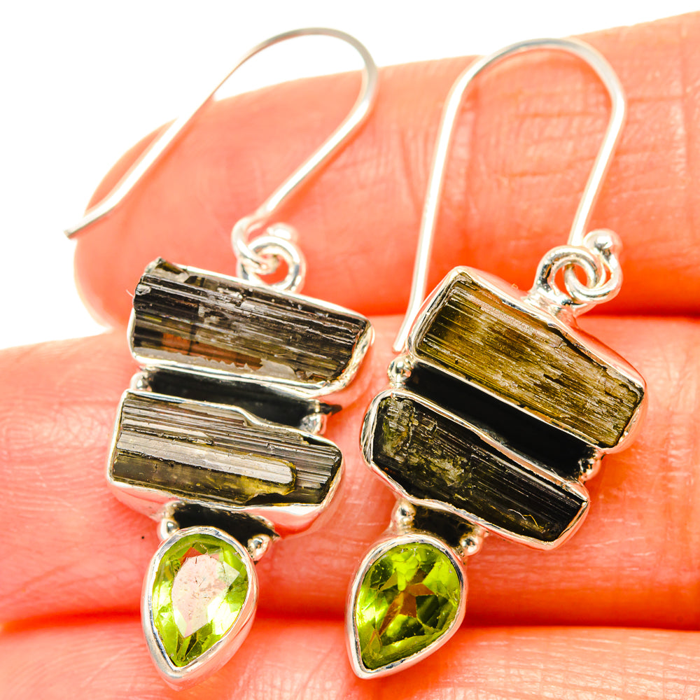 Green Tourmaline Earrings handcrafted by Anasilvercos - EARR426305