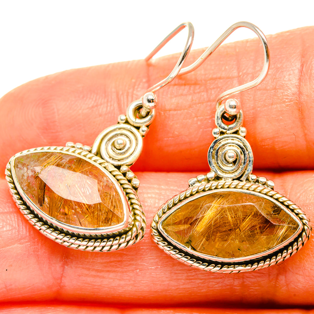 Rutilated Quartz Earrings handcrafted by Anasilvercos - EARR426308