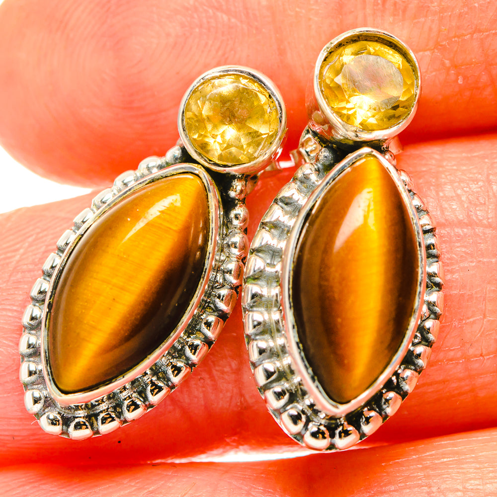 Tiger Eye Earrings handcrafted by Anasilvercos - EARR426311