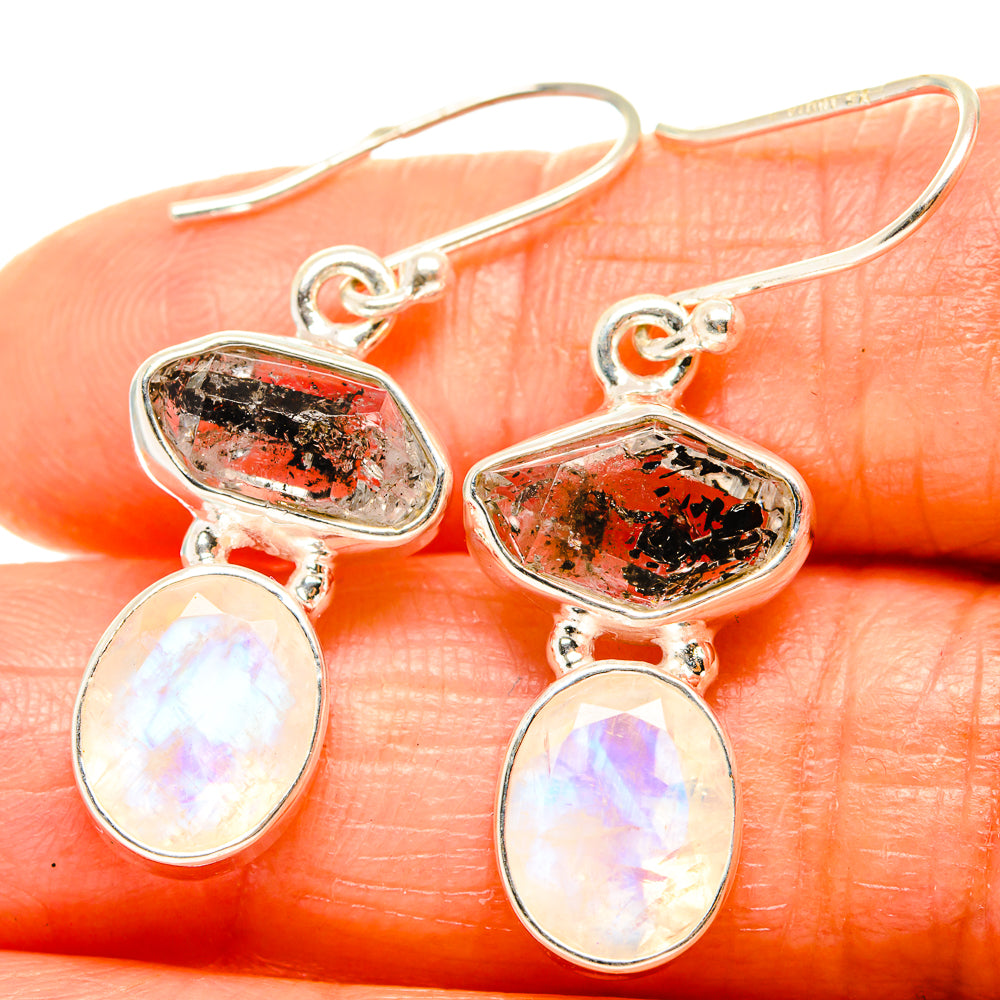 Rainbow Moonstone Earrings handcrafted by Anasilvercos - EARR426316