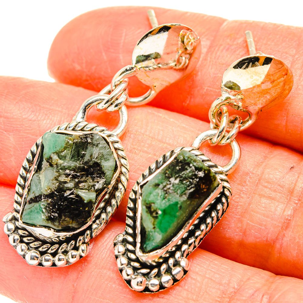 Emerald Earrings handcrafted by Anasilvercos - EARR426337