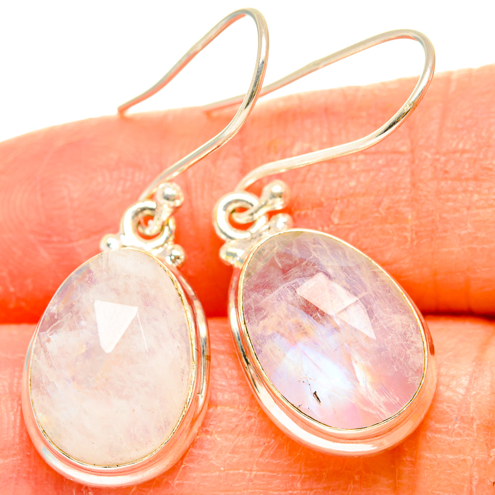 Rainbow Moonstone Earrings handcrafted by Anasilvercos - EARR426344