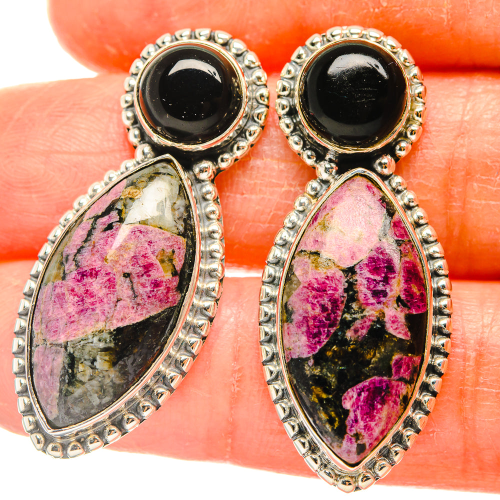 Russian Eudialyte Earrings handcrafted by Anasilvercos - EARR426347
