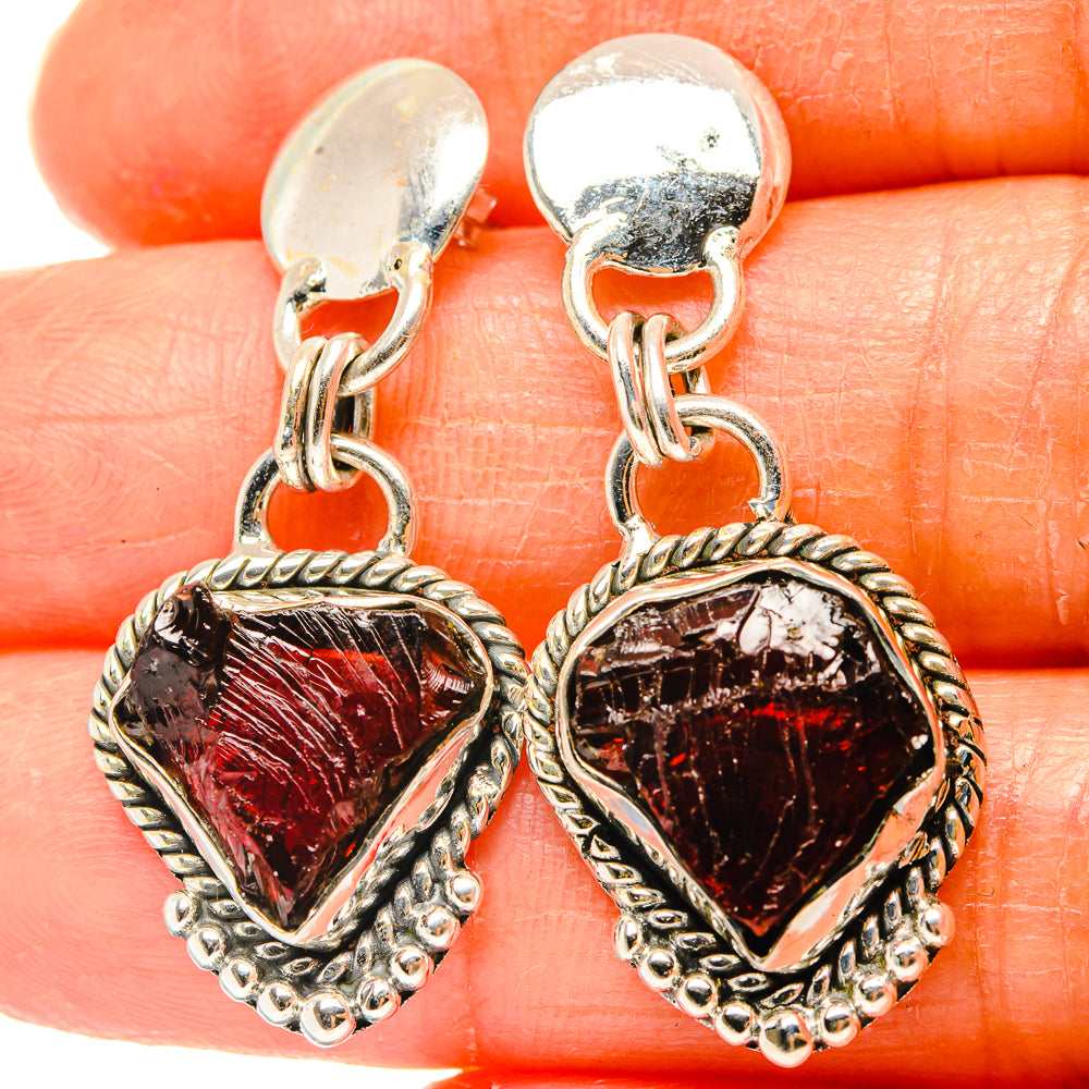 Garnet Earrings handcrafted by Anasilvercos - EARR426357