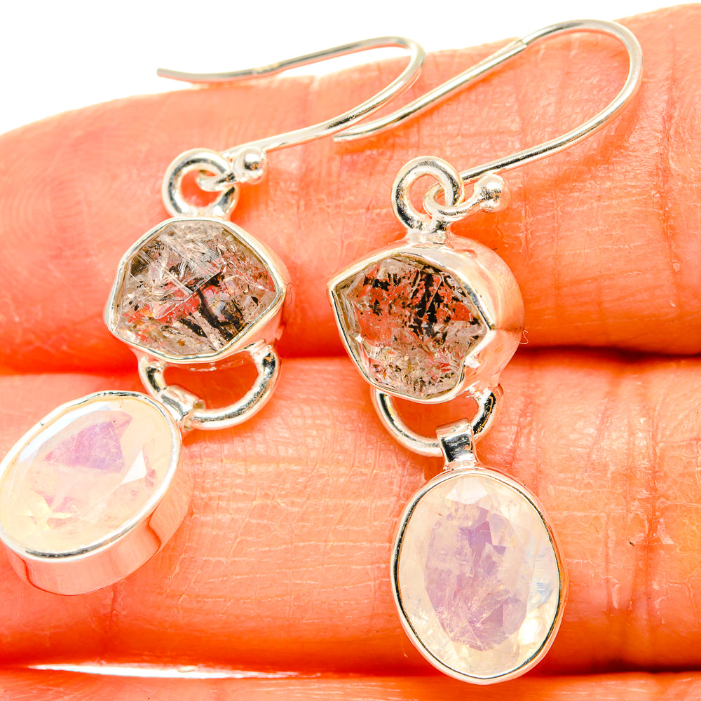 Rainbow Moonstone Earrings handcrafted by Anasilvercos - EARR426361
