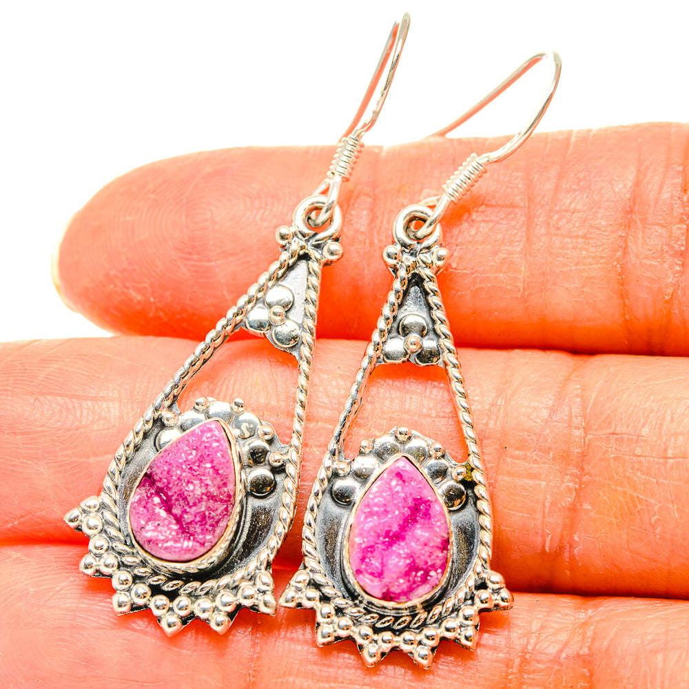 Cobalto Calcite Druzy Earrings handcrafted by Anasilvercos - EARR426378