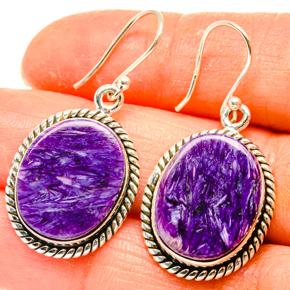 Charoite Earrings handcrafted by Anasilvercos - EARR426380
